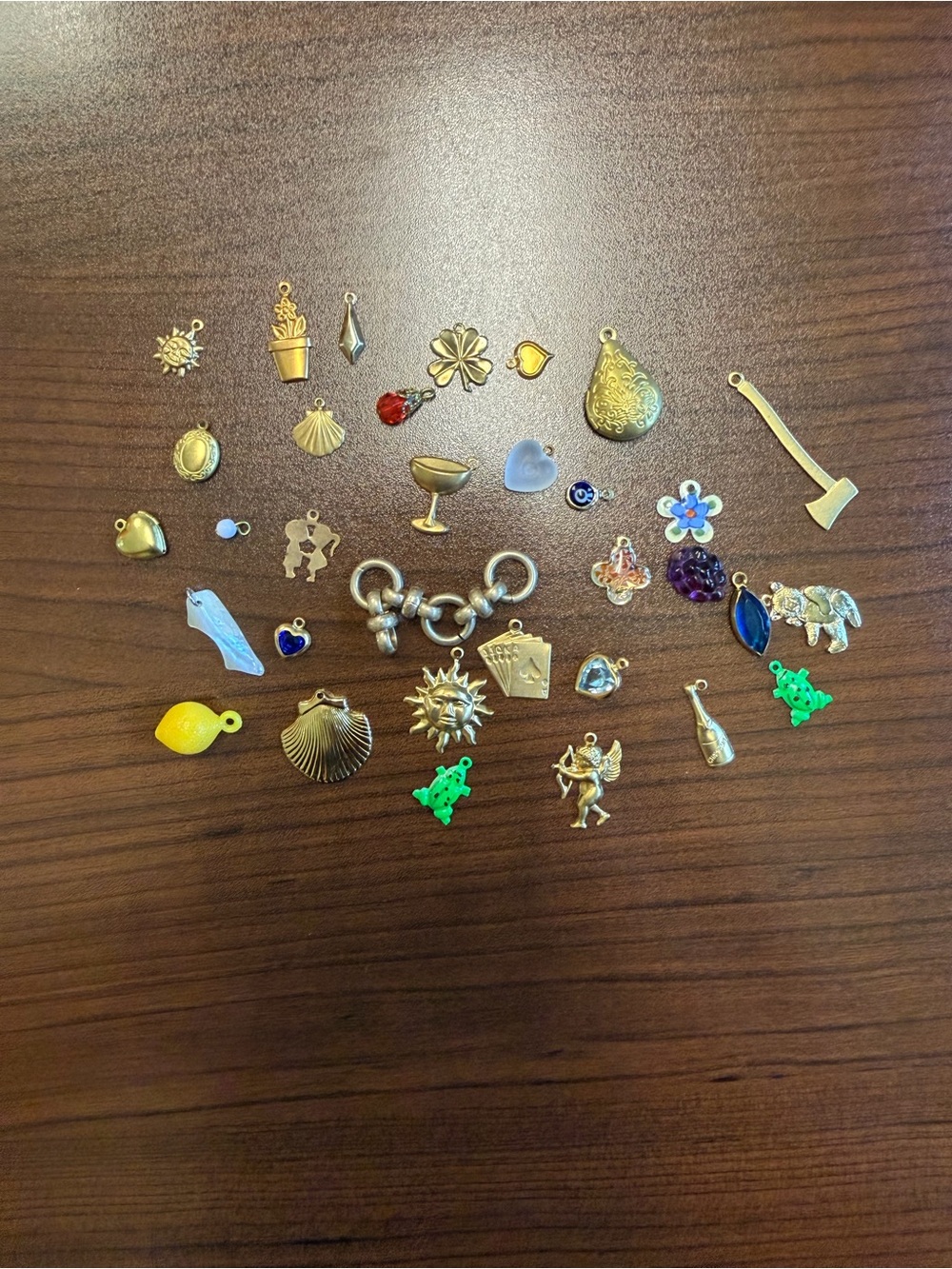 Charm Soup! Mixed charms-vintage and New. Gold plated, raw brass, etc!